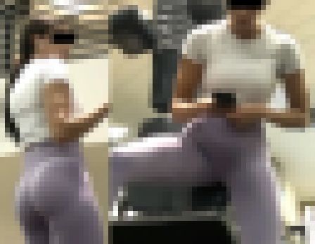 【フルHD10分】 ピタ尻Tバックのジムで運動中の美人 サンプル画像3