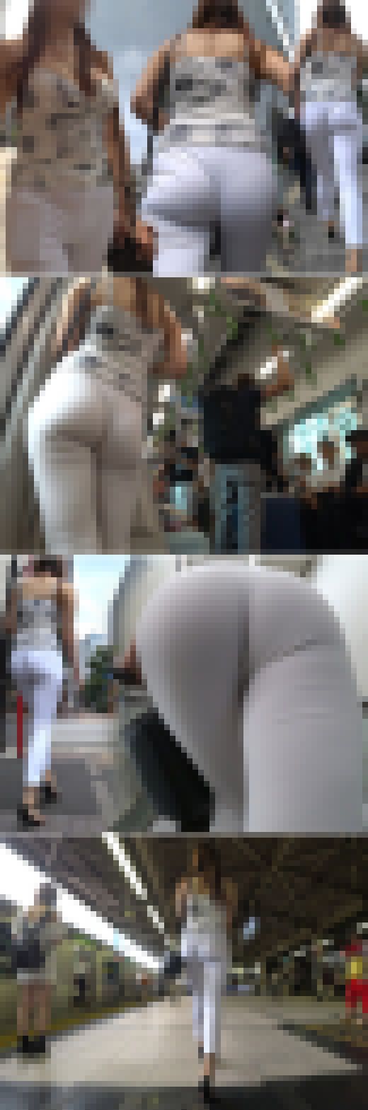 【超高画質】《前編》スライムヒップ＆オッパイのシンクロ美女！卑猥に蠢く尻肉と完熟パイ乳でサラリーマンも元気ハツラツ！！　サンプル画像2