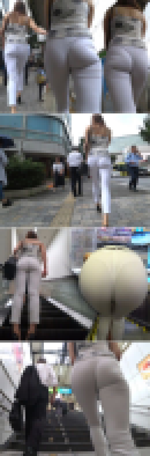 【超高画質】《前編》スライムヒップ＆オッパイのシンクロ美女！卑猥に蠢く尻肉と完熟パイ乳でサラリーマンも元気ハツラツ！！　サンプル画像3