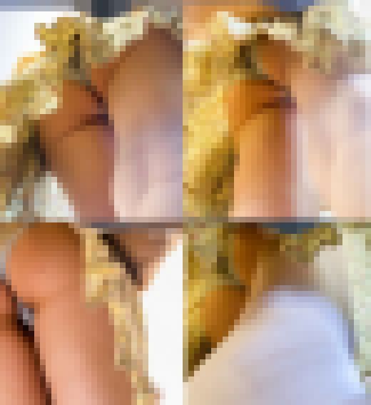 【4人セット♡】薄手の黄色ミニワンピに食込み青サテンパンティーの女の子♡ サンプル画像1