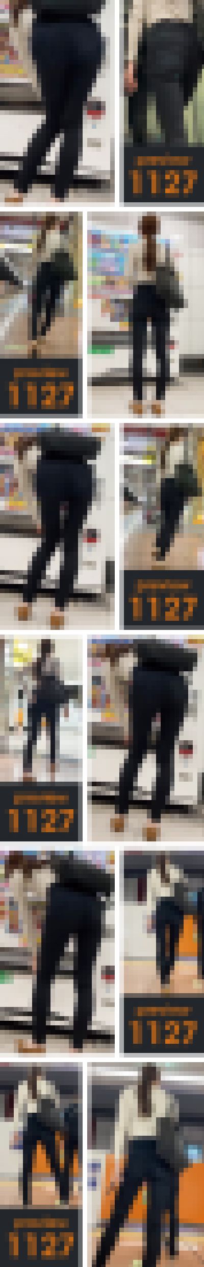 【1127】ヌ！ハ！ヌ！ハ！電車待ち無限ヌハヌハタイム！(ナニソレ？)ピチピチ黒ハイウエストスキニーパンツ女子　サンプル画像1