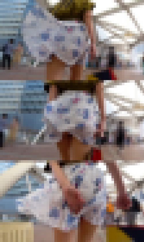 【ひらひらスカート】白Tバックとむっちり感が程よい生尻パラダイス!!! サンプル画像1