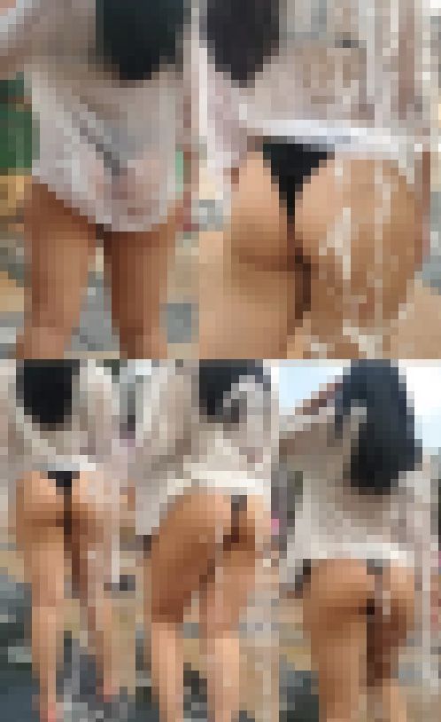 高画質 プールの裏で脱ぎ脱ぎ２ 濡れたＴバックのビキニ尻！　サンプル画像2