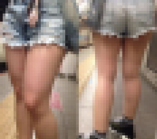 ショーパンで迫力下半身を露出するJDを粘着追跡♥　サンプル画像1