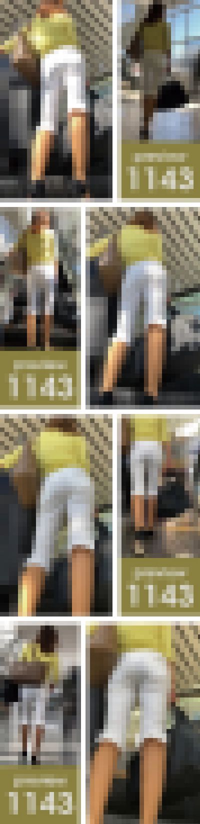 【1143】時空が歪むレジェンドコーデ!し!し!白カプリですとぉ~!ピチピチ白カプリパンツ女子 サンプル画像2