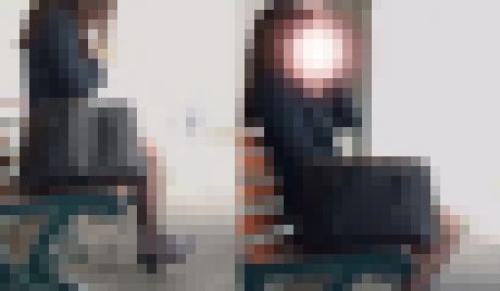 スーツに黒パンスト！街で見つけた働く美人OL　サンプル画像1