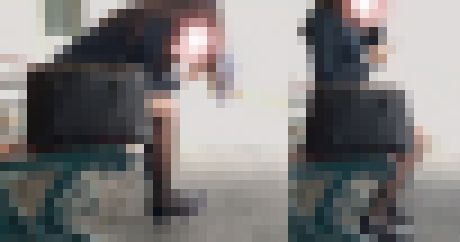 スーツに黒パンスト！街で見つけた働く美人OL　サンプル画像2