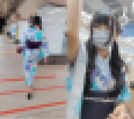 【腋毛超接写】夏の終りの浴衣美少女、下から覗くか? 横から覗くか? サンプル画像1