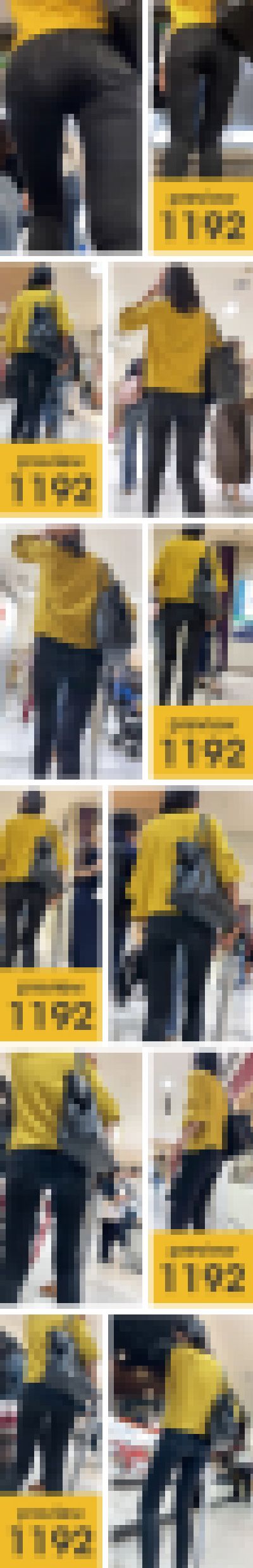 【1192】その徹底した黒と黄色のコーディネート…まるで重機！ピチピチ黒スキニージーンズ女子　サンプル画像1