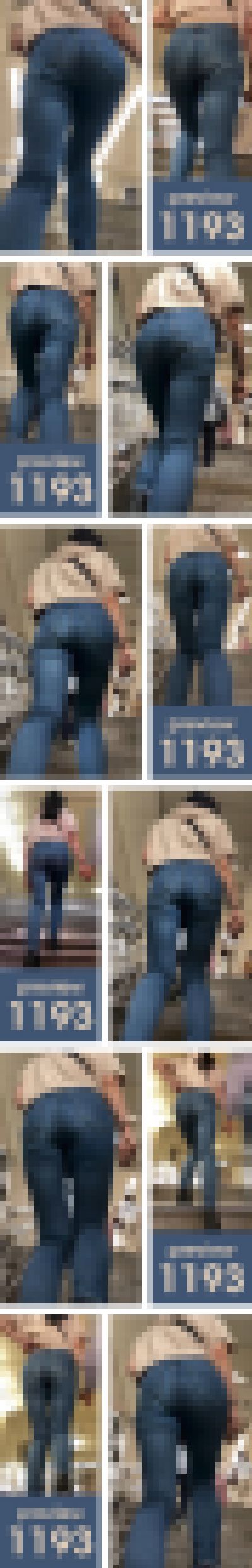 【1193】気軽に腰チラしてますけど…見てるこっちは「マ〇コ見えた！」級で歓喜してますから！ピチピチスキニージーンズ女子（前編）　サンプル画像1