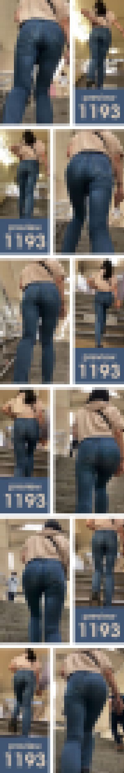 【1193】気軽に腰チラしてますけど…見てるこっちは「マ〇コ見えた！」級で歓喜してますから！ピチピチスキニージーンズ女子（前編）　サンプル画像2