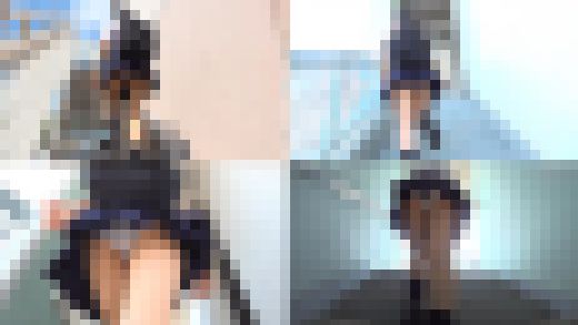 黒髪ショートカット制服パンチラ（1） スカートの中にカメラを突っ込み階段パンツ盗撮編　サンプル画像1