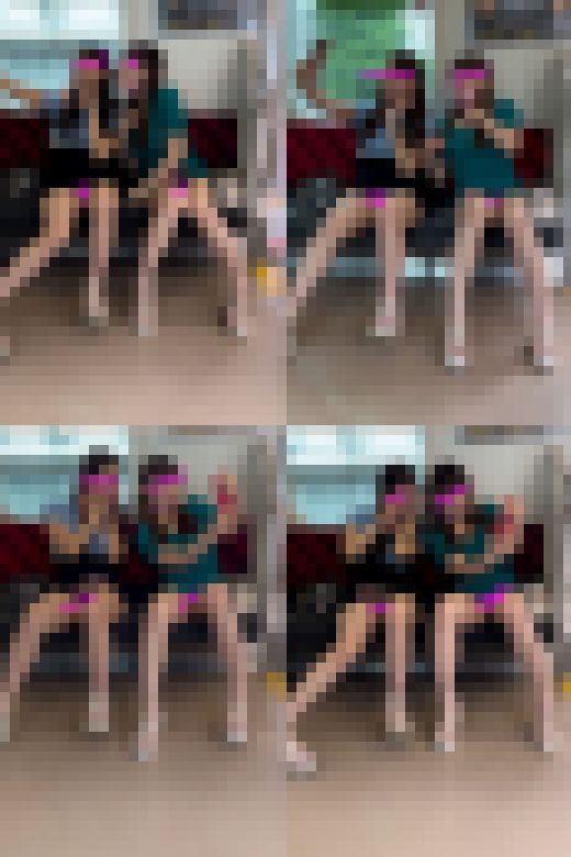 (顔モ無し)スタイル抜群ギャル2人のパンチラ☆ サンプル画像3