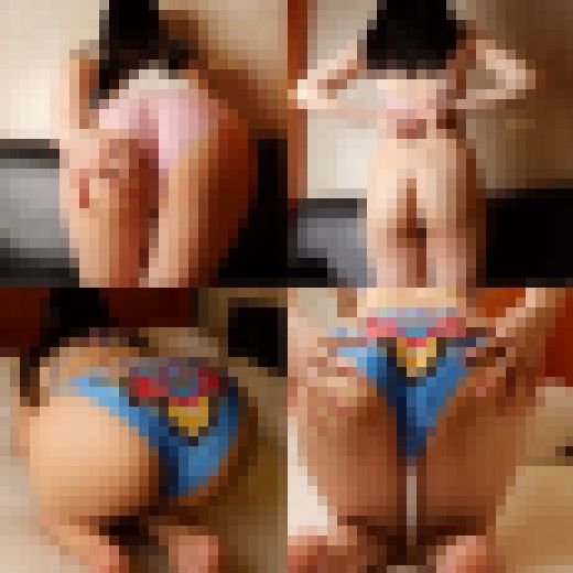 【尻コキ】派手なビキニに包まれたド迫力の巨尻に擦り付けて大量ぶっかけ! サンプル画像1