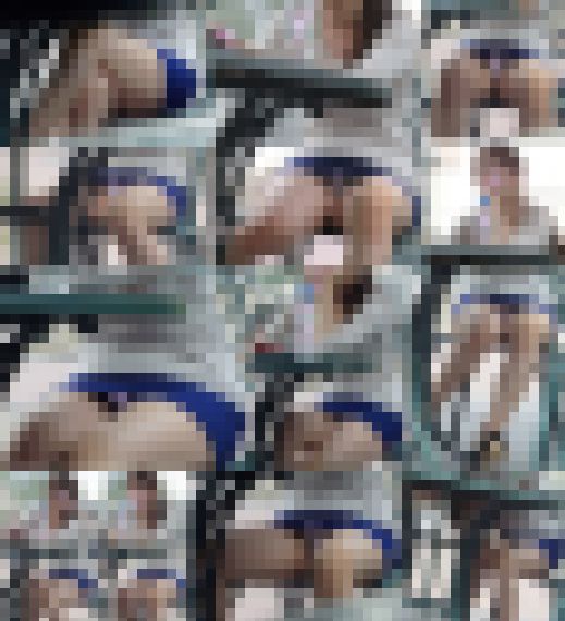エロい太ももの激かわ女子が盗撮に気付いてしまい!?極上対面ぱんちら サンプル画像2
