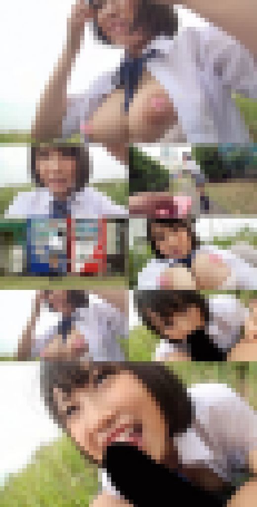 【個人撮影】爆乳の制服娘を連れ出して露○プレイ＆フェラ抜き！制服の下の巨乳が最高すぎる！〈素人〉　サンプル画像3