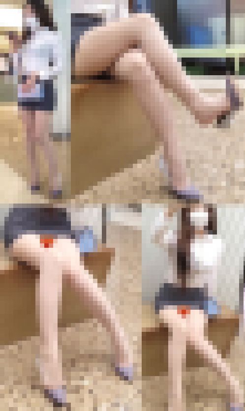 【高画質】パンスト巨乳ＯＬの胸チラと座りパンチラ　サンプル画像2