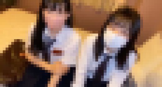 【素人】制服素人娘二人組と乱交セックス サンプル画像1