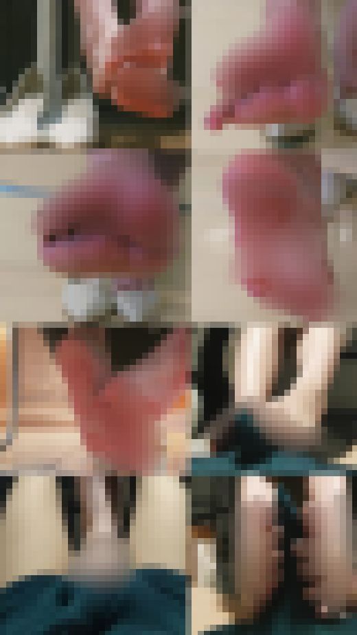 ４Ｋ★初の足コキ収録★18歳美少女の湿ったクリアパンプス素足履きから放たれる25cmデカ足と汚臭に即ノックアウト！　サンプル画像1