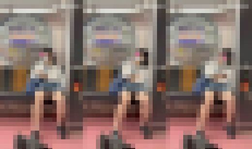 ミニスカ女子校生盗撮日記14 青チェックミニスカ女子校生を電車内で盗撮　サンプル画像1