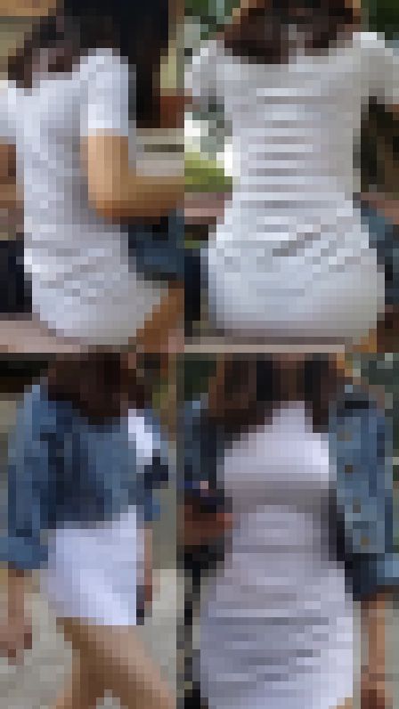 高画質 タイトミニの透けパンツ! 座ると完全にお尻が透けて! サンプル画像3