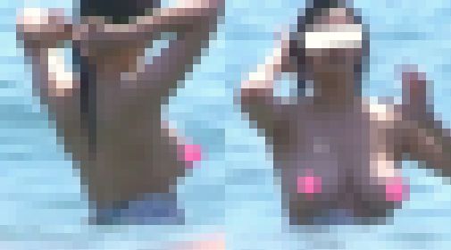 【フルHD】海水浴場で突然ブラを外して！７ ノーブラ乳揺れ爆乳　サンプル画像3