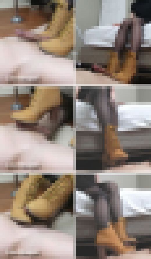 【2アングル】ティンバーランド レースアップショートブーツ コックボード 踏みつけ ブーツコキ 射精 サンプル画像2