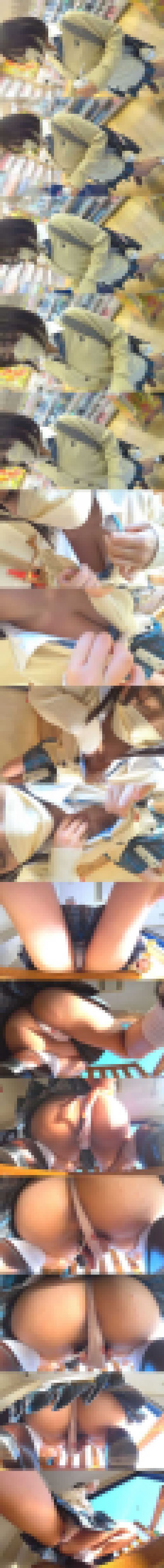 色々見えすぎてる…( ;∀;)②　衝撃映像　爆乳Hカップ青チェJ〇・ハミ毛・食い込みの激エロおぱんちゅ　超ミニスカでパンツ見られ　サンプル画像2