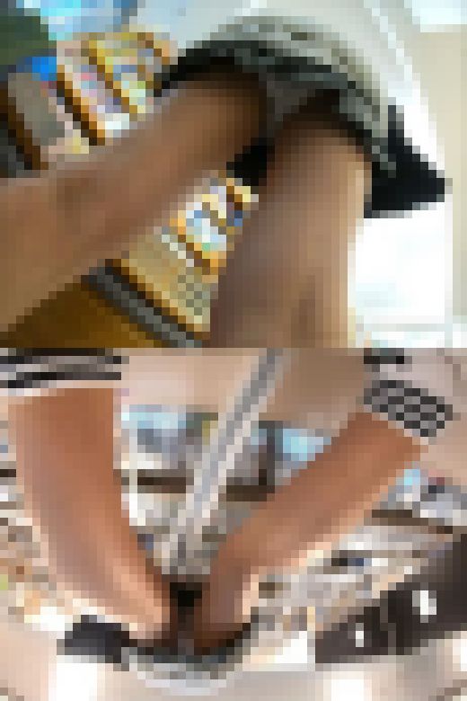 白ダウンの美脚Kちゃんを粘着！スマホ差し込んでみた件　サンプル画像2