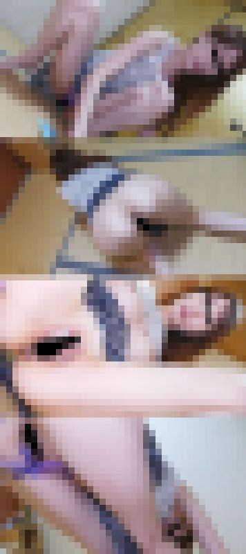 【変態奥様の日常】向かいのマンションに掃除露出！極紐パンティから外性器むき出しまで　サンプル画像3
