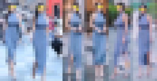 【胸を強調し過ぎて…同業者から堂々と撮られてしまうお姉さんを盗撮】　サンプル画像1