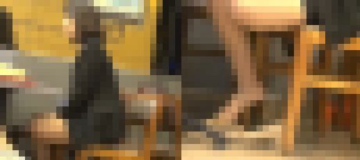 ☆動画☆ファストフード店でパンプス脱ぎと椅子の上の足　サンプル画像2