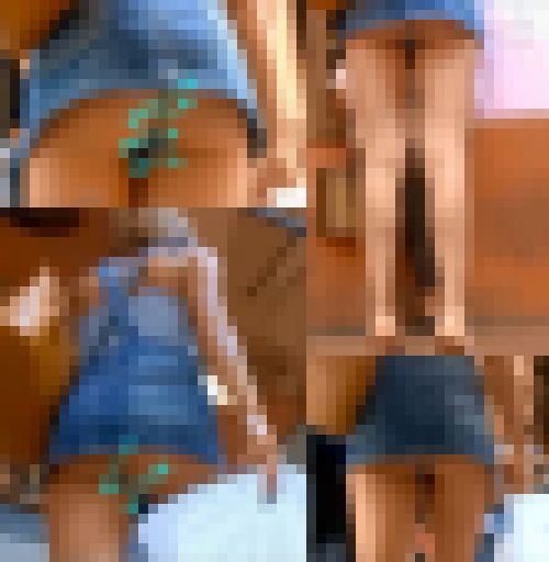 【ミニオ○ズみたいな服のお姉さんを逆さ撮りしたらお尻丸出しTバックだったwww!!】 サンプル画像3