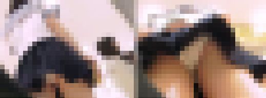 無防備開脚でP丸見えの制服美女パンチラ盗撮動画　サンプル画像1