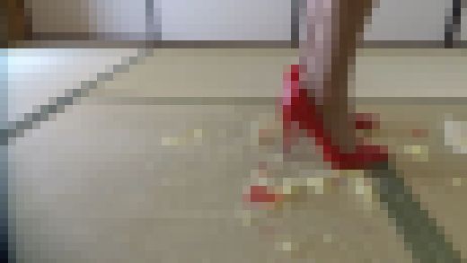 畳の上でリンゴ踏み潰し　サンプル画像3