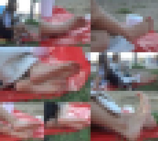 【フルHD動画】ピクニック女子のつま先と足の裏 サンプル画像1