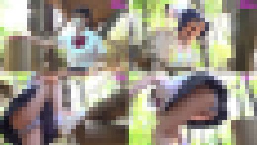 制服アスレチック女子.高●生（1）縞々パンティーをパンチラしながら運動編　サンプル画像1