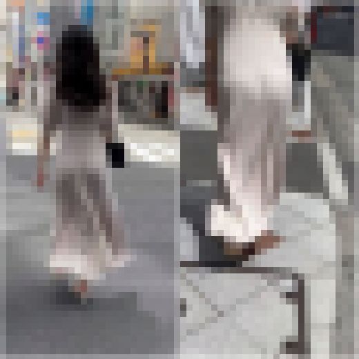 《４K・高画質》「歩くと揺れ動くワンピースの裾とお尻のお肉　美人お嬢様」　サンプル画像1