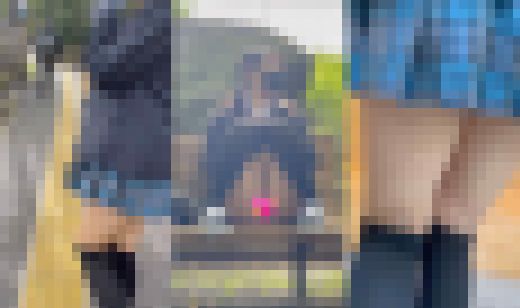 女子校生盗撮日記29 続・青チェックミニマム童顔ツインテ女子校生を野外で盗撮【※声出し有り】　サンプル画像3
