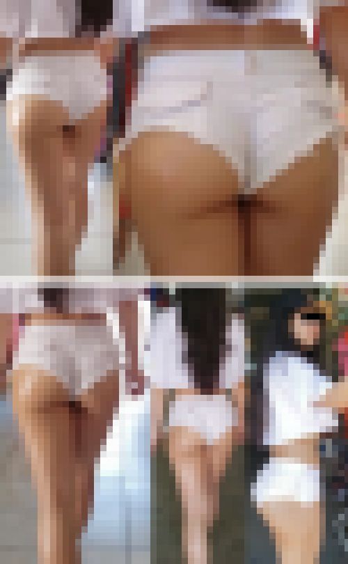 【高画質】お買い物中のあり得ないはみ出た肉尻 サンプル画像3