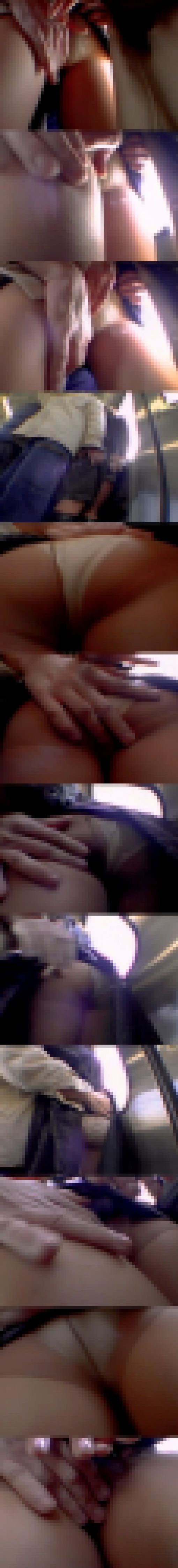 素人OL痴漢アルバイト2人(お友達と一緒)パンストの上から撫でるだけ サンプル画像2