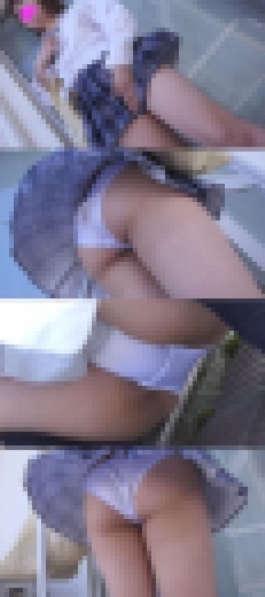 隣人ベランダパンチラ02。突風！制服女子！純白パンティと胸チラ！　サンプル画像2