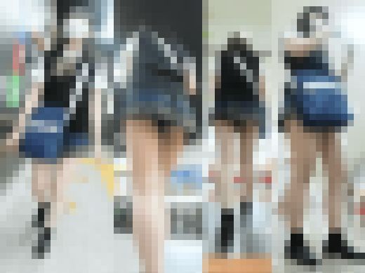 【新感覚パンチラ10分】２画面逆さ自撮りチャレンジする制服クソミニ女子　サンプル画像2