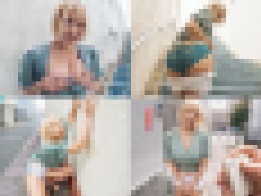 【巨乳ギャル露出①】金髪ド派手のボインギャルに露出童貞うばわれてきたｗ街中リモバイ徘徊→野外倉庫で隠れ青カン→車内中出しSEXで　サンプル画像1