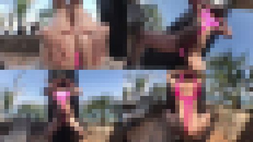 ♡激テカオイル♡屋上露出♡激ハイレグレオタードRQ♡　サンプル画像3