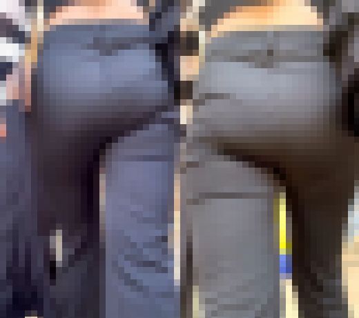 パンツスーツにムチムチヒップライン美女 サンプル画像1