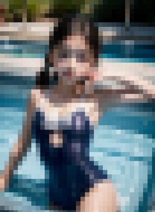 童顔美女 スクール水着(54枚) / AIグラビア サンプル画像1