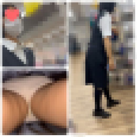 【素人のパンツを逆さ撮り】16,制服店員さんのスカート内撮っちゃいました!3人収録 サンプル画像1