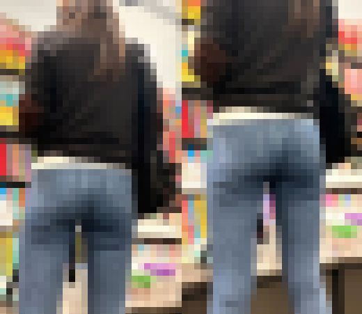 【期間限定】抜群スタイルのパン線ピチピチ薄デニム【街中風景064】　サンプル画像1