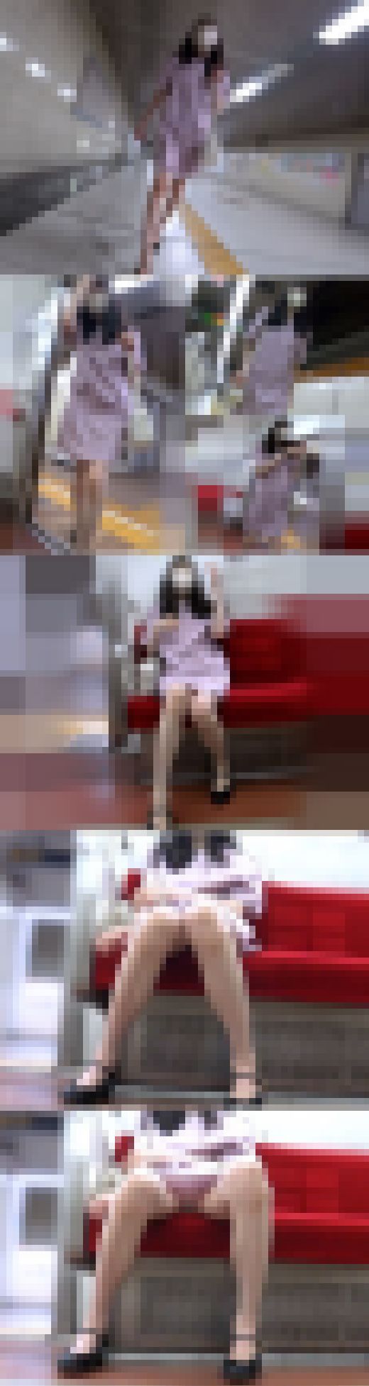 【電車対面ちら見せ☆125】三角ゾーン観察記録/献身的なお姉さん！　サンプル画像1